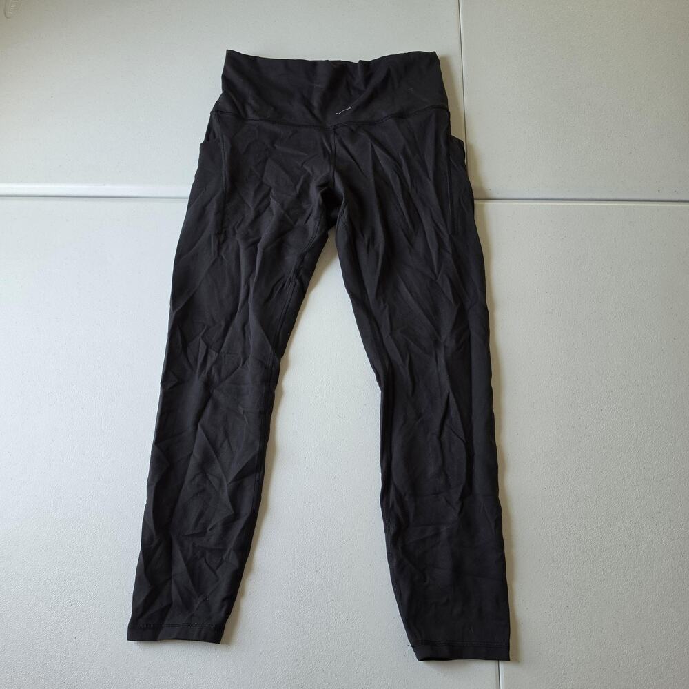 Lululemon Leggings Wunder Train Womens 10 Black High Rise 25" Ankle Pockets